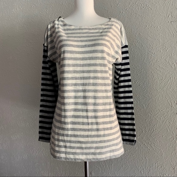 Talbots Colorblock Striped Long Sleeve Top - Picture 1 of 3